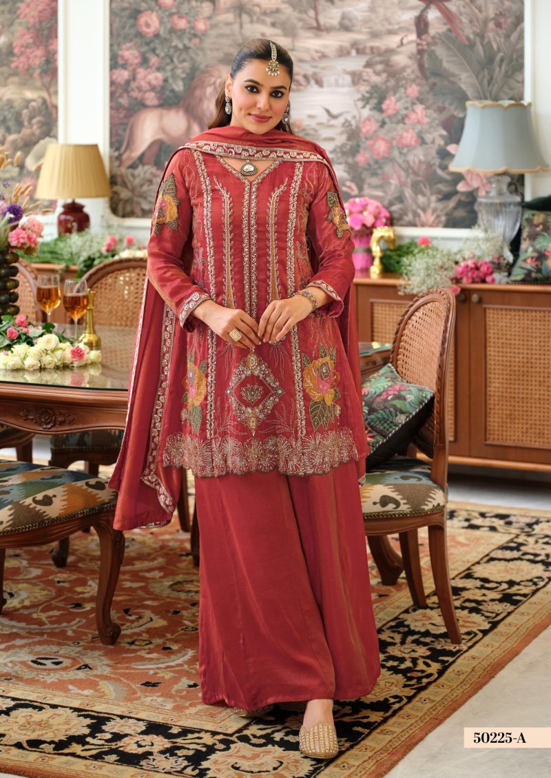 D 50225 By Zaveri Viscose Simar Beats Readymade Suits 